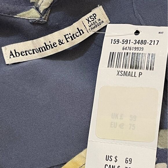 Abercrombie & Fitch Lemon Print Tiered Mini Dress - XSP - Picture 7 of 7